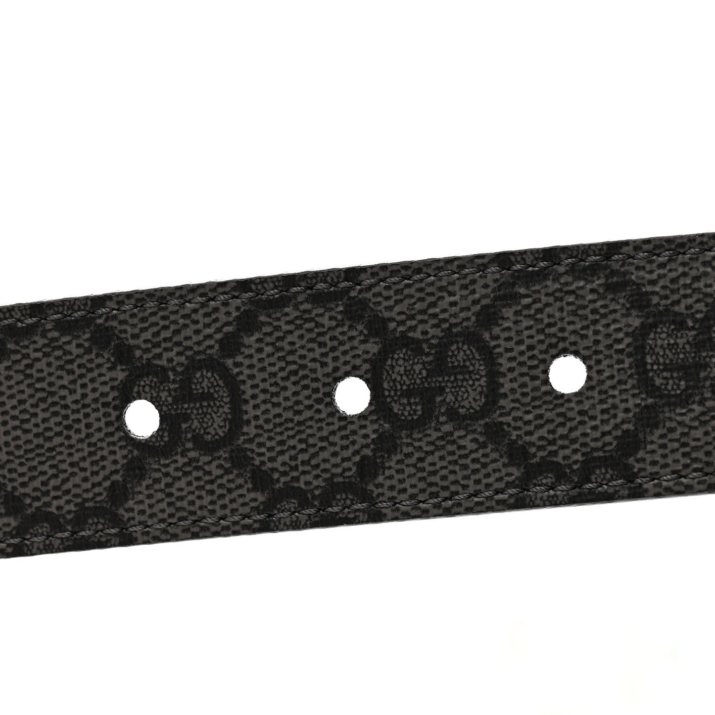 Selleria Calfskin GG Supreme Monogram Reversible Belt 80 32 Graphite Grey Black