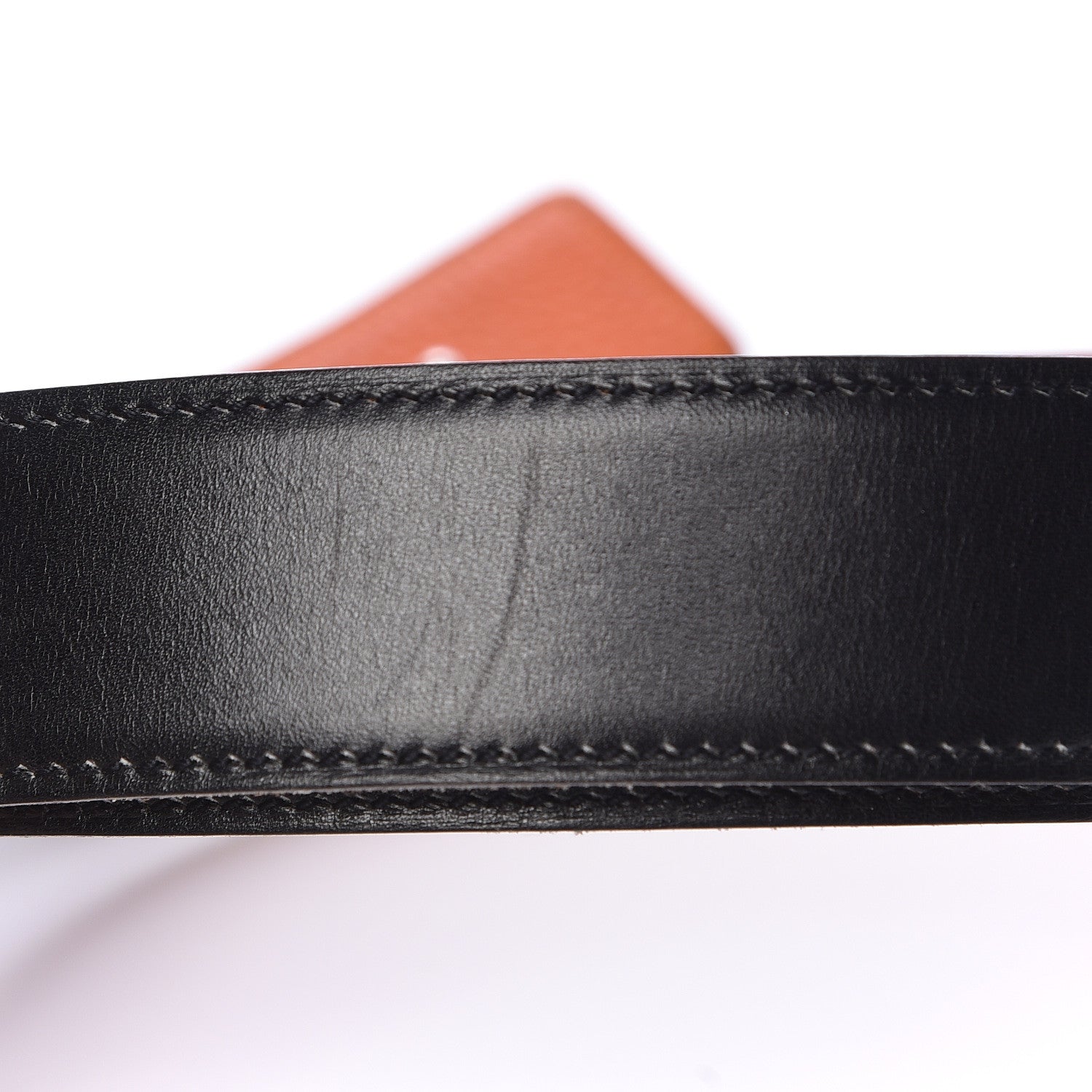 Hermes Box Togo 32mm H Belt 100 Black Orange 7 of 11