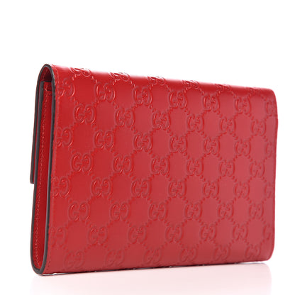 Gucci Guccissima Padlock Clutch Hibiscus Red 2 of 5