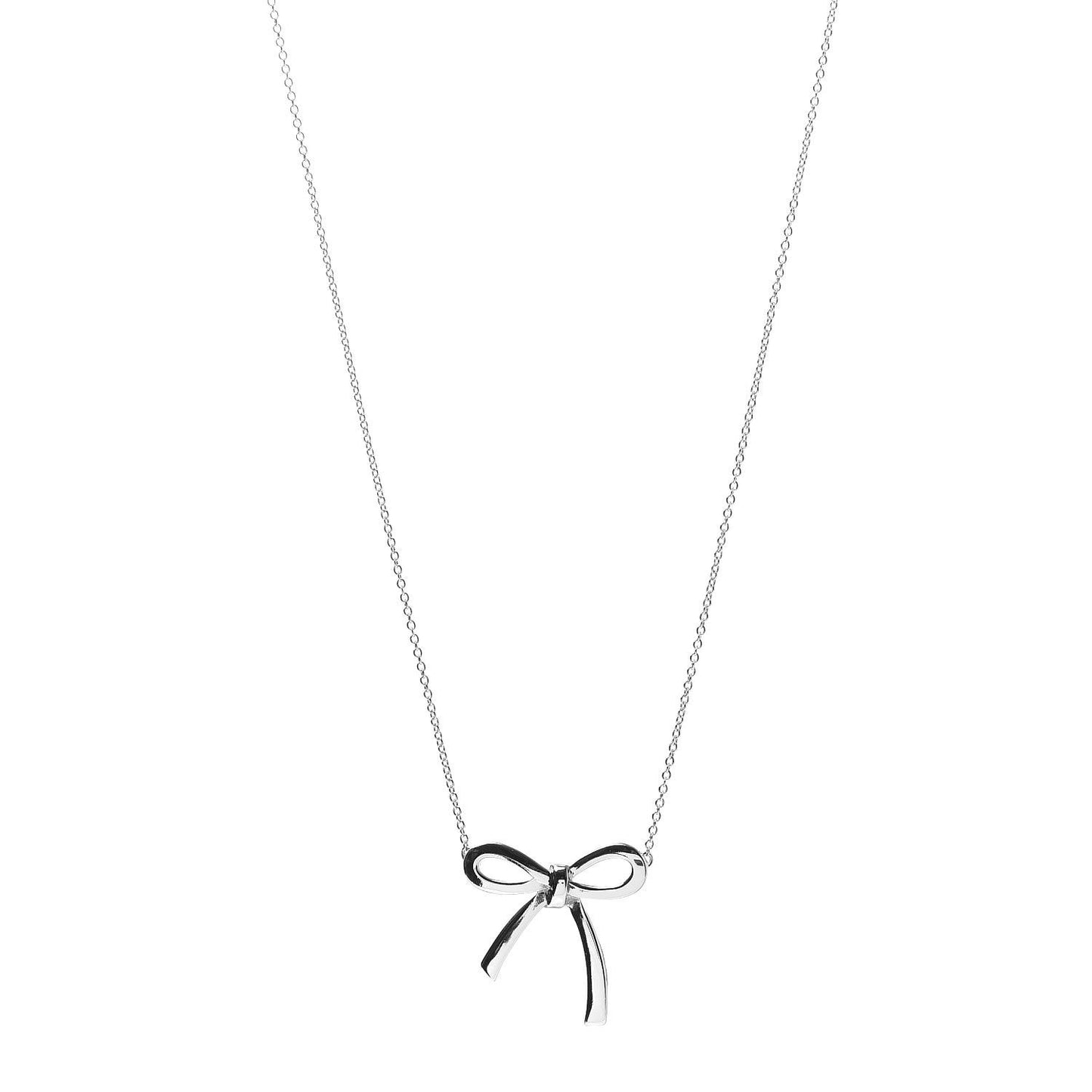 Sterling Silver Bow Pendant Necklace