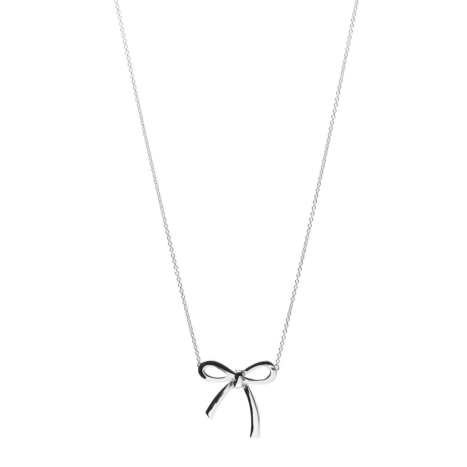 Tiffany Sterling Silver Bow Pendant Necklace 1 of 7