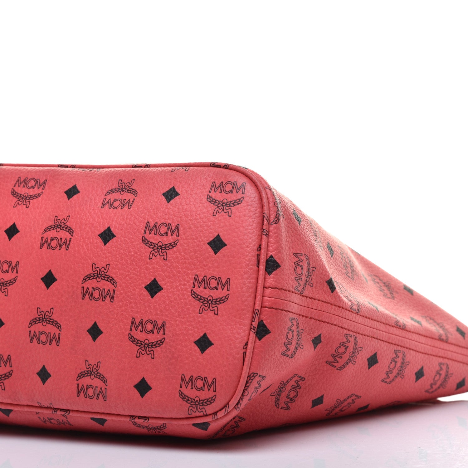 MCM Visetos Medium Shopper Tote Pink 8 of 9