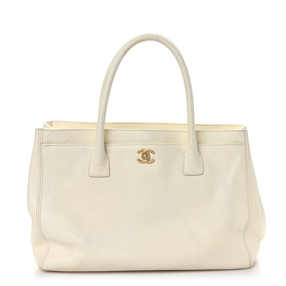 Chanel Calfskin Cerf Executive Shopper Tote White 1 of 11