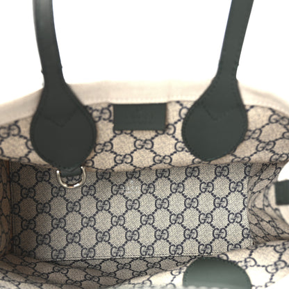 Gucci Canvas Calfskin Logo Print Medium Tote Bag Green 6 of 12