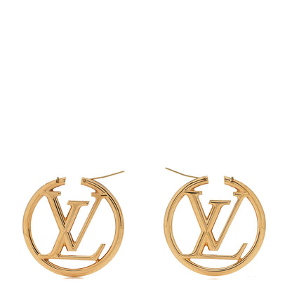 Louis Vuitton Metal Louise Hoop Earrings Gold 3 of 4