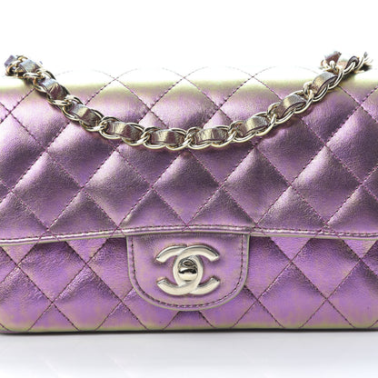 Chanel Iridescent Lambskin Quilted Mini Rectangular Flap Purple 8 of 11