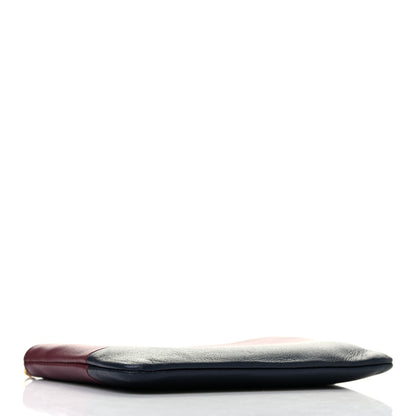 Celine Lambskin Bi-Color Solo Coin Card Case Burgundy Navy 3 of 6