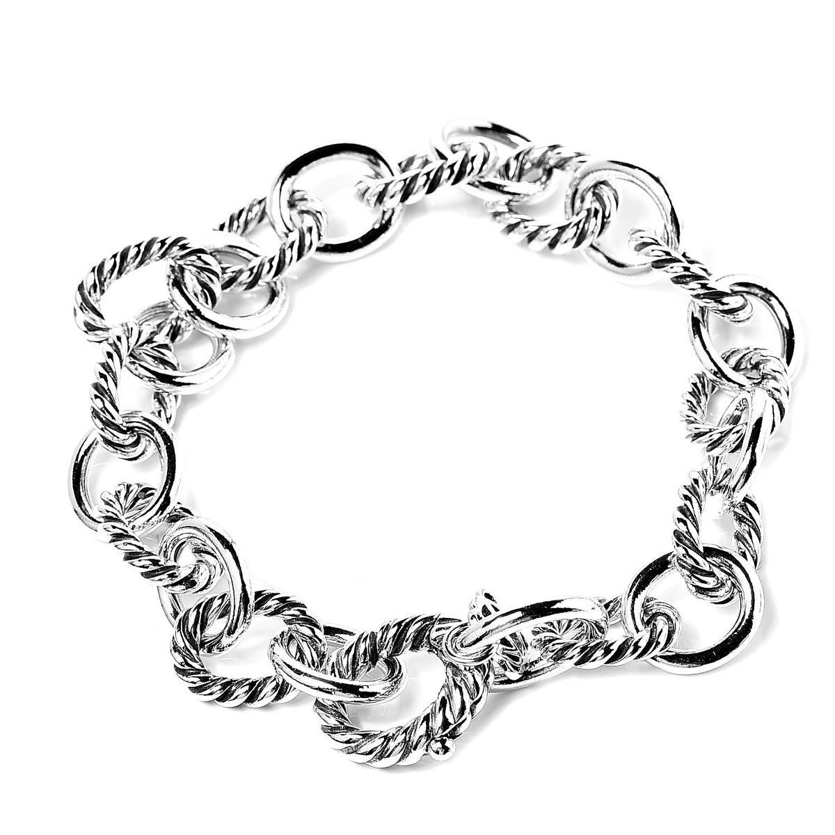 David Yurman Sterling Silver 10mm Medium Oval Link Bracelet 3 of 4
