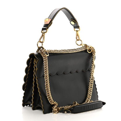 Fendi Vitello Liberty Scalloped Studded Kan I Shoulder Bag Black 2 of 16
