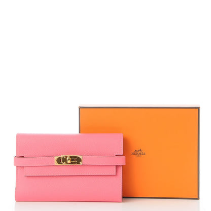 Hermes Epsom Kelly Medium Wallet Rose Azalee 8 of 8