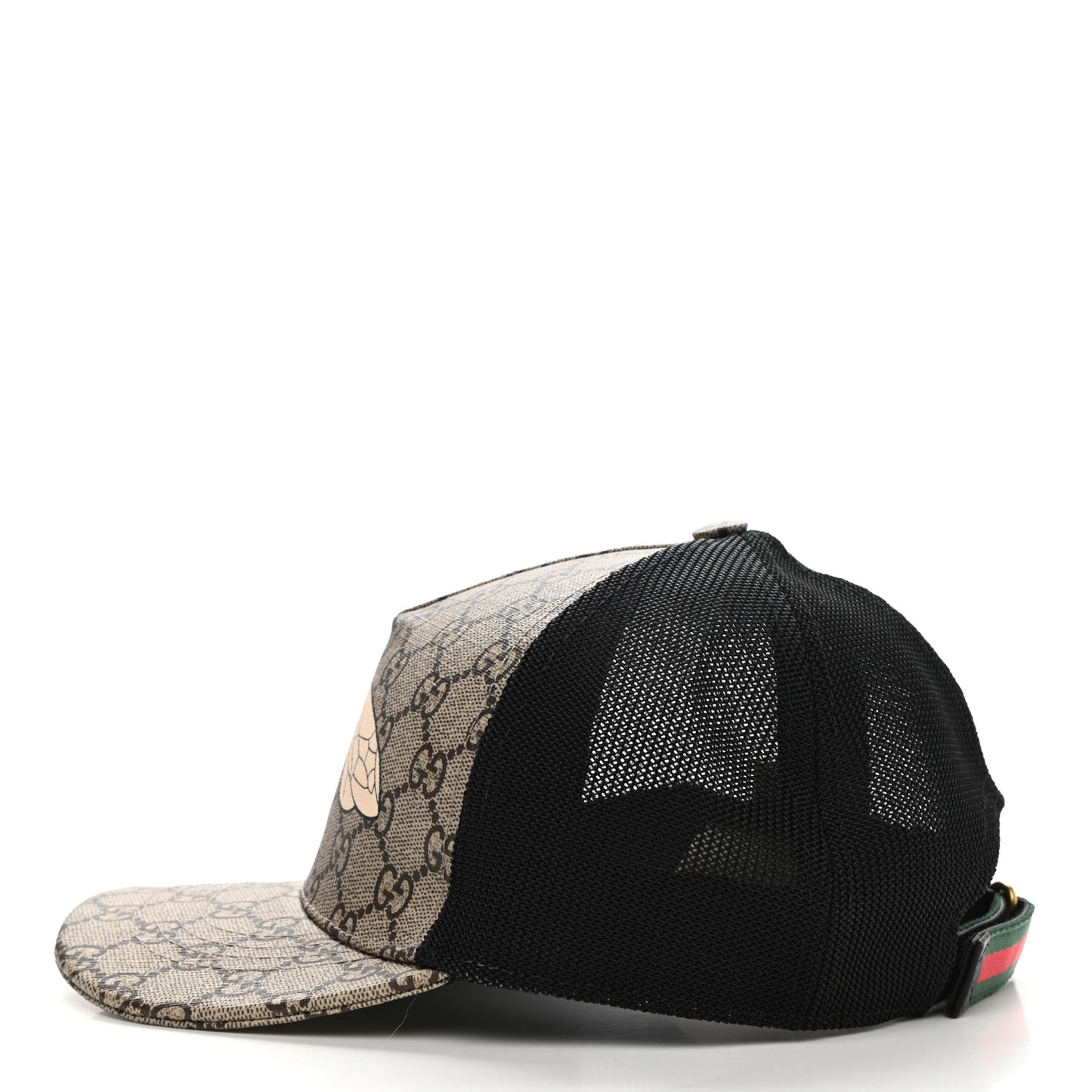 GG Supreme Monogram Bee Print Baseball Hat M Beige