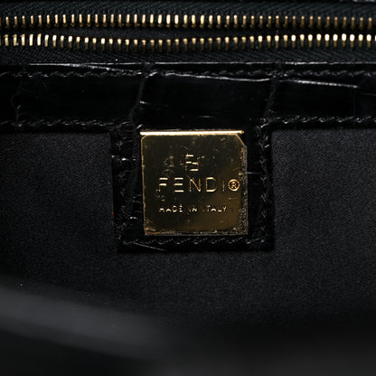 Fendi Crocodile Crystal Baguette Black 6 of 12