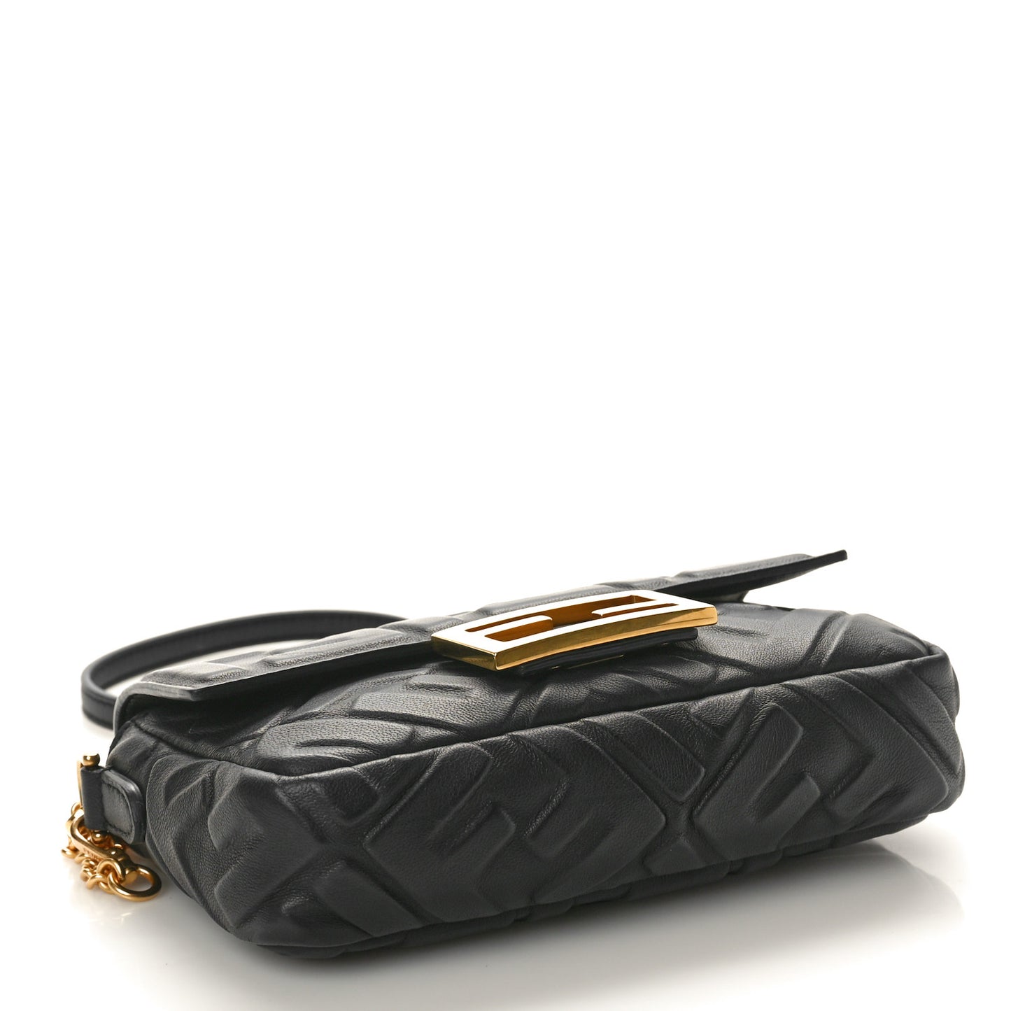 Nappa FF 1974 Embossed Mini Baguette Black
