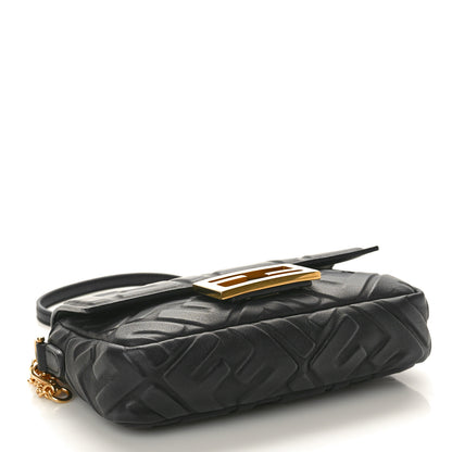 Fendi Nappa FF 1974 Embossed Mini Baguette Black 4 of 10