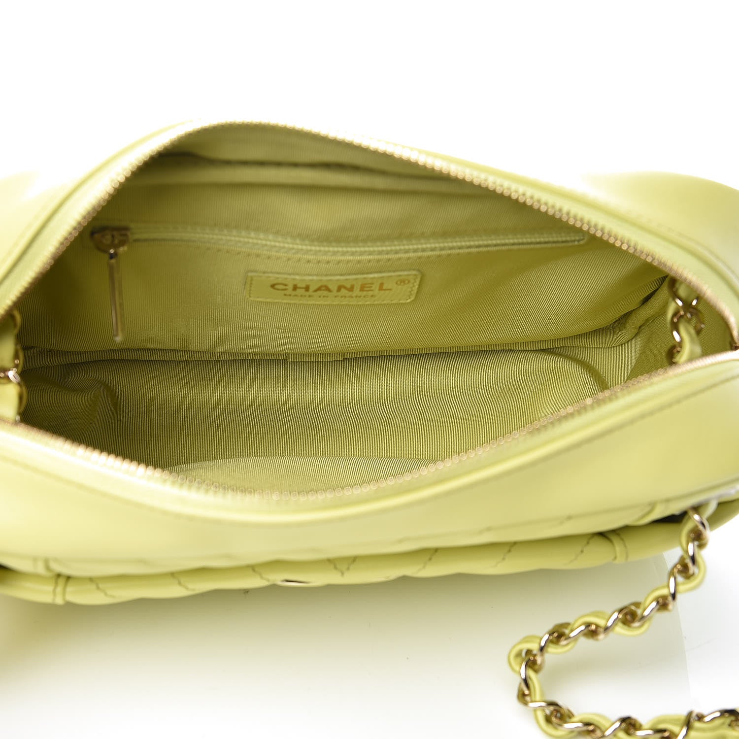 Chanel Calfskin Quilted Daily Chevron Camera Case Light Green 5 of 10