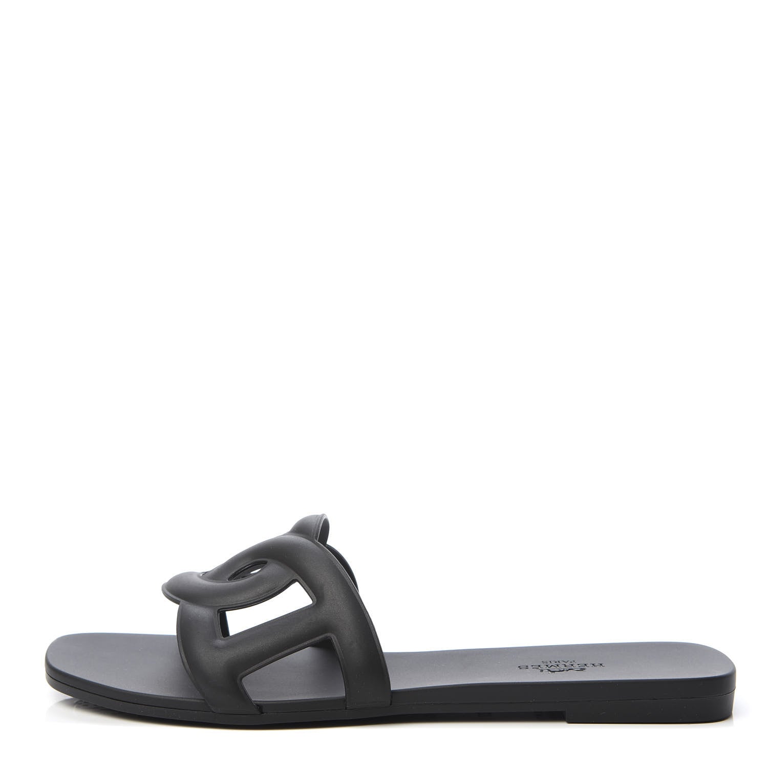 Hermes Rubber Aloha Sandals 37 Black 1 of 8