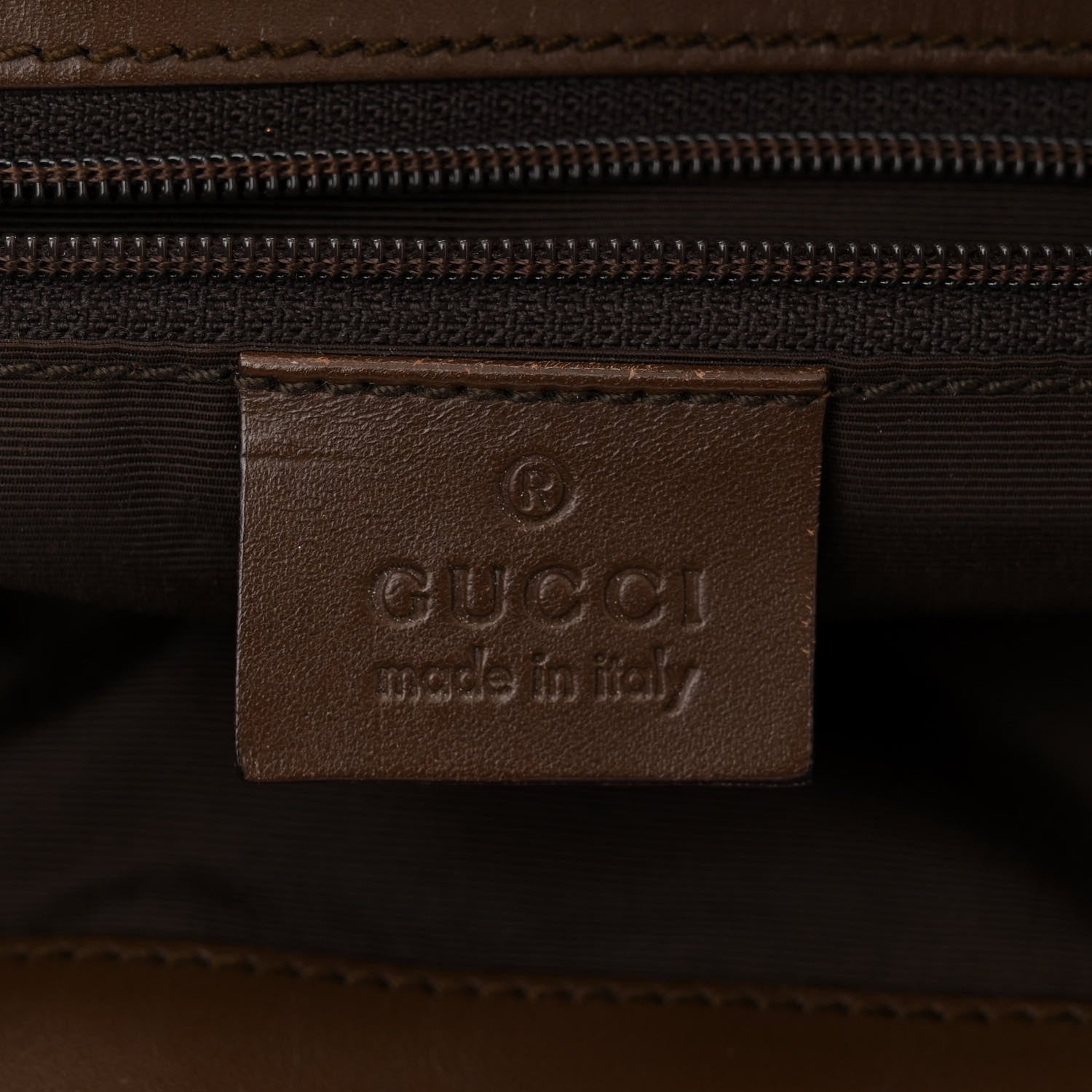 Gucci Monogram Small Bucket Tote Beige Dark Brown 6 of 14