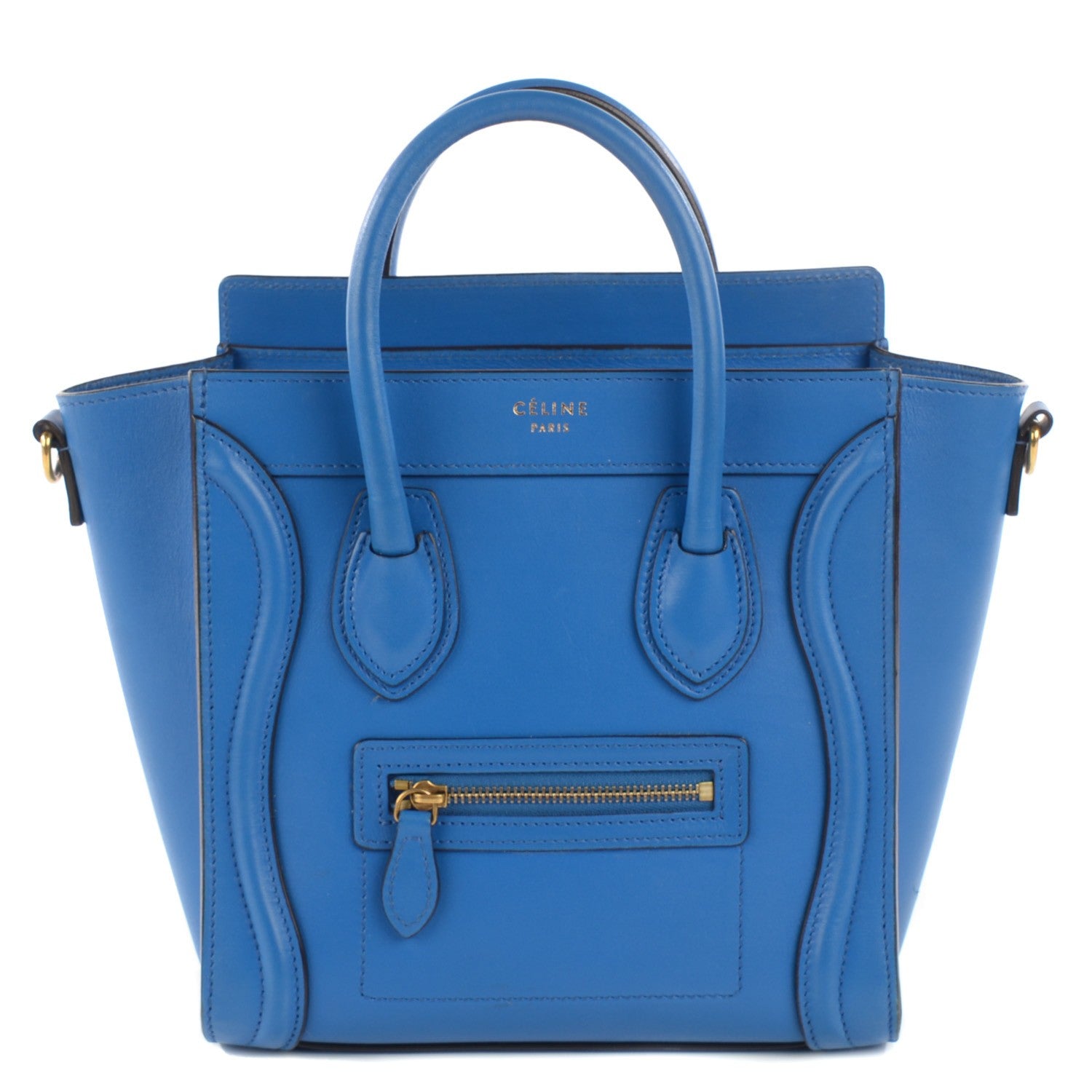 Celine Palmelato Calfskin Nano Luggage Electric Blue 1 of 9