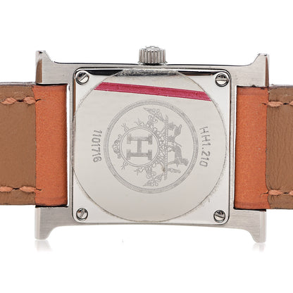 Hermes Stainless Steel Swift 21mm Heure H Hour Quartz Watch Orange 5 of 7