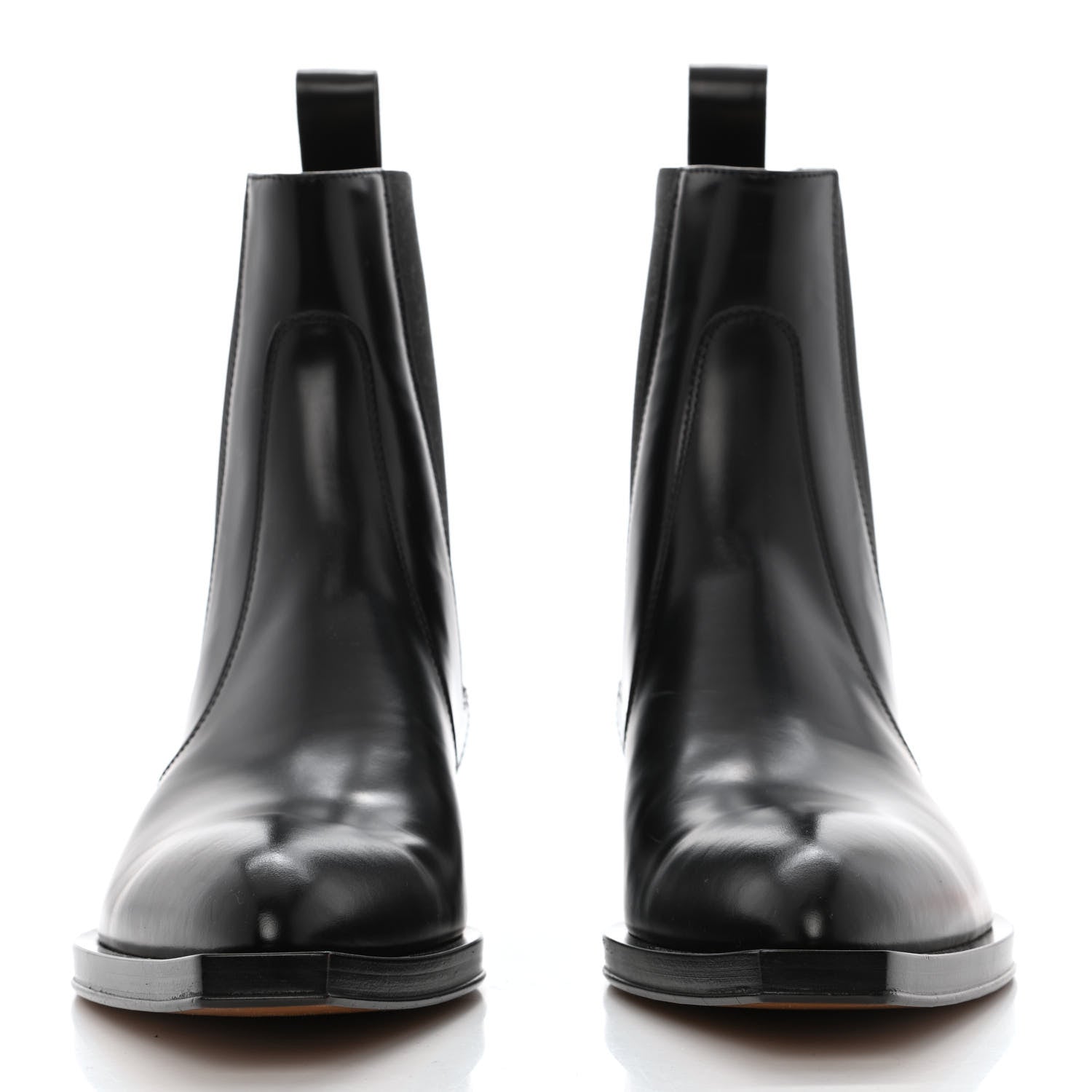 Bottega Veneta Osaka Shine Calfskin Mens Chisel Boots 42.5 Black 2 of 7