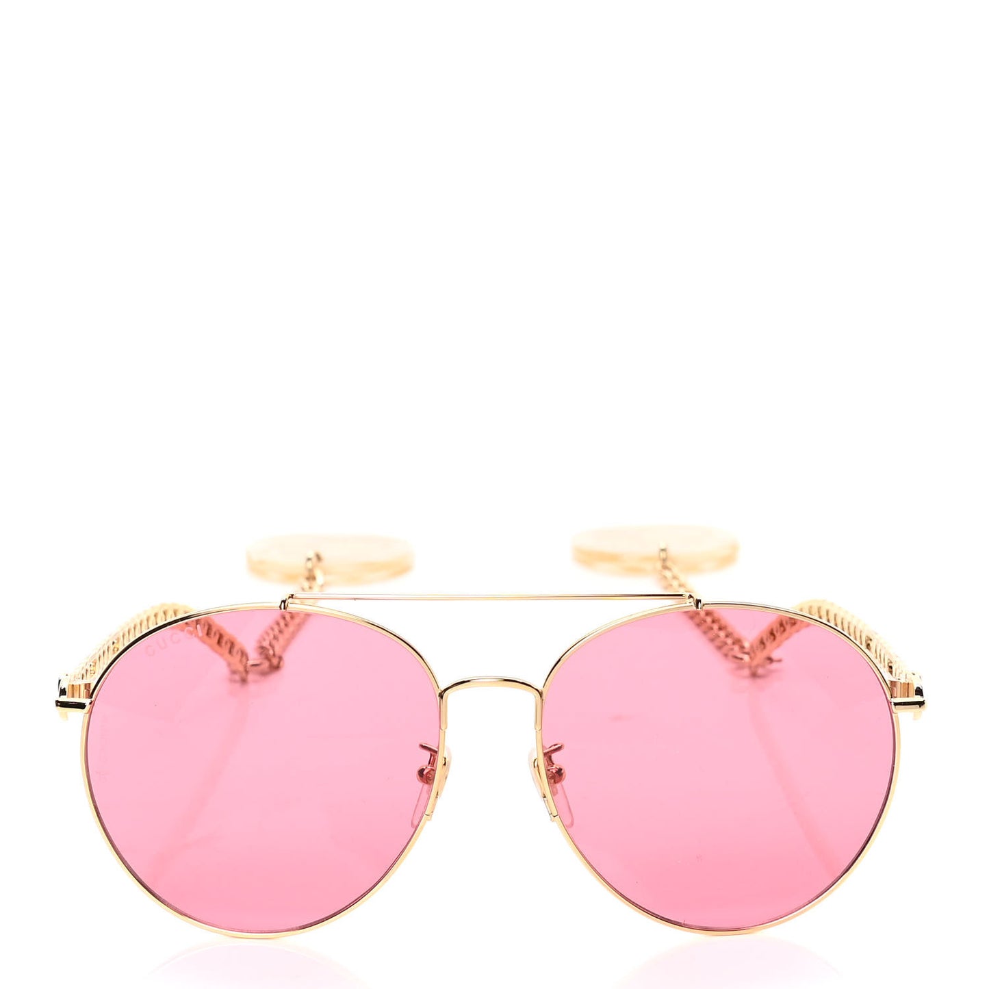 Aviator Charm Chain GG0725S Sunglasses Gold Pink