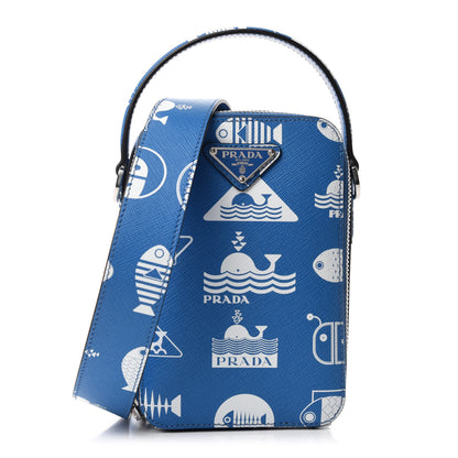 Prada Saffiano Whale Brique Crossbody Messenger Bag Marea 1 of 11