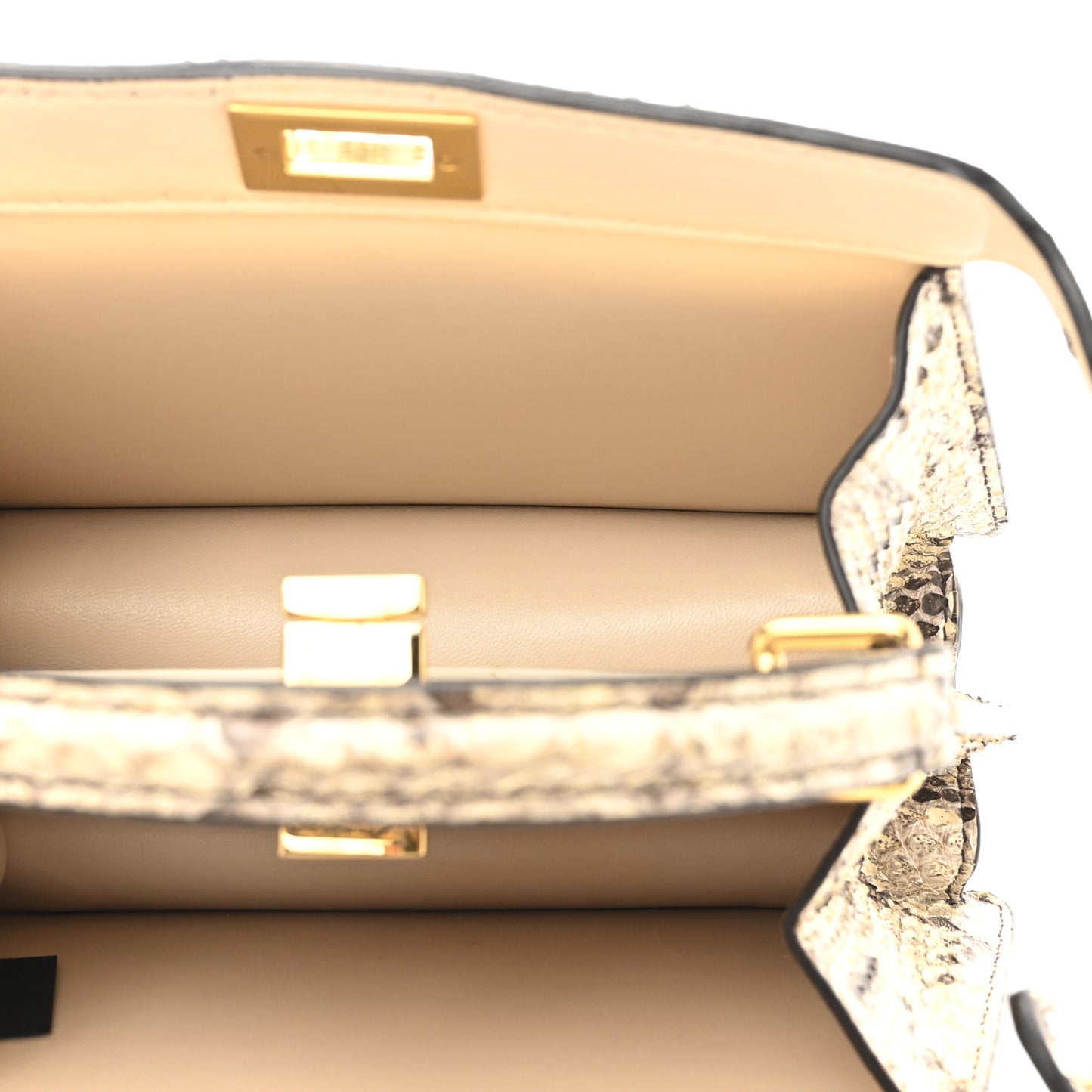 Snakeskin Shiny Nappa Petite Peekaboo I SEE U Satchel Daisy Roccia Camelia