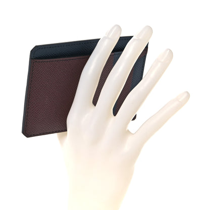 Hermes Epsom City 8CC Colorblock Card Holder Bleu Indigo Bordeaux 2 of 7