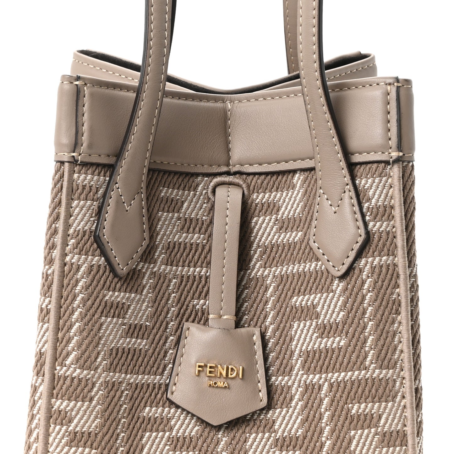 Fabric Jacquard Vitello Grace FF 1974 Mini Fendi Origami Dove White Dove
