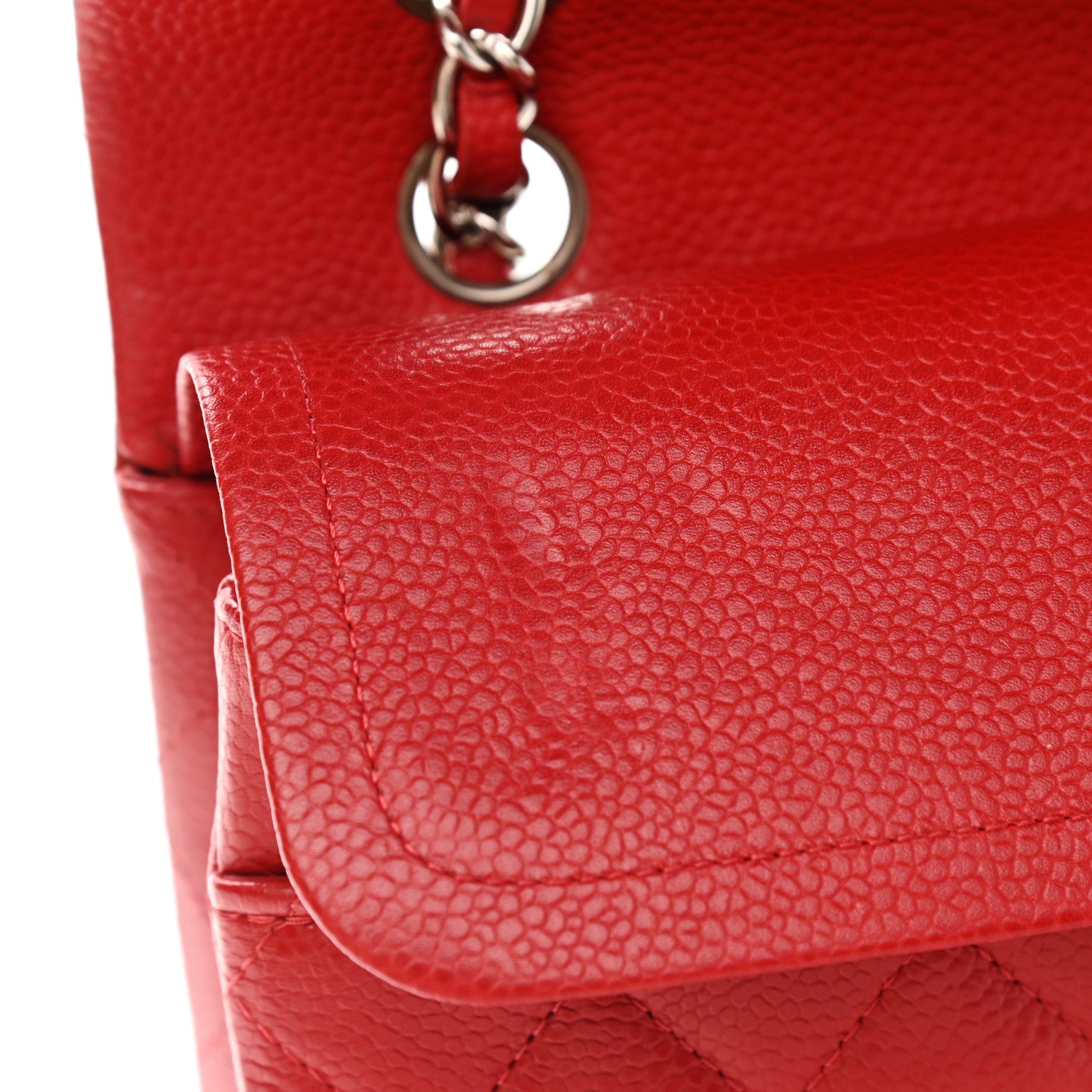 Chanel Caviar Quilted Medium Double Flap Red 7 of 10