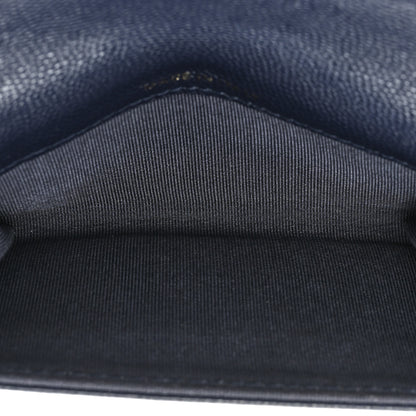 Chanel Caviar Quilted Flap Card Holder Wallet Navy 5 of 10