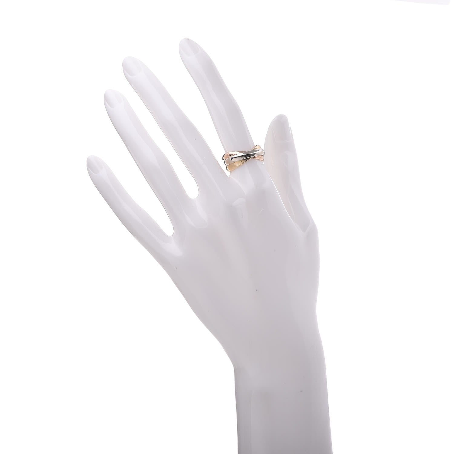 Cartier 18K Pink Yellow White Gold Les Must De Trinity Ring 52 6 2 of 5