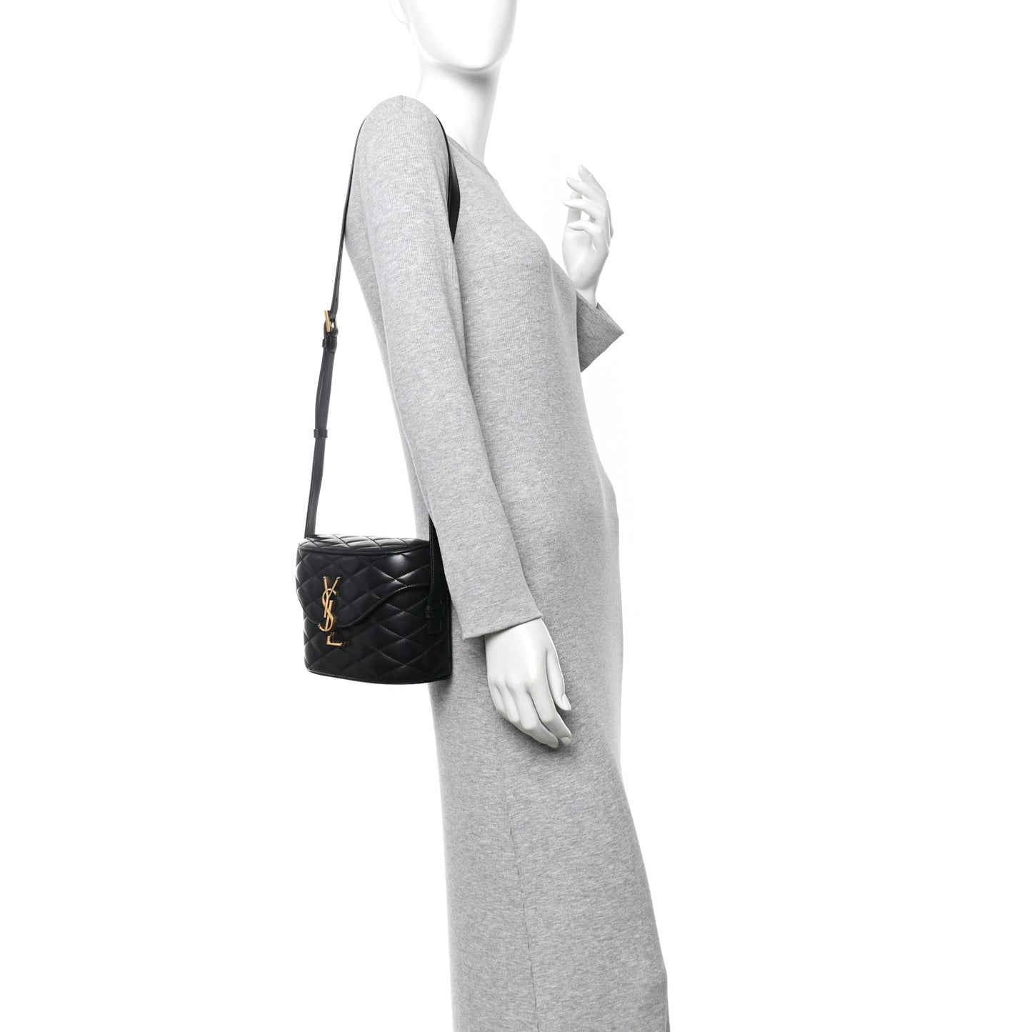 Lambskin Matelasse Monogram June Box Bag Black