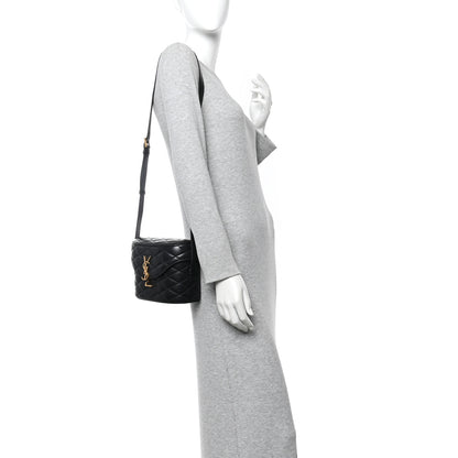 Saint Laurent Lambskin Matelasse Monogram June Box Bag Black 2 of 9