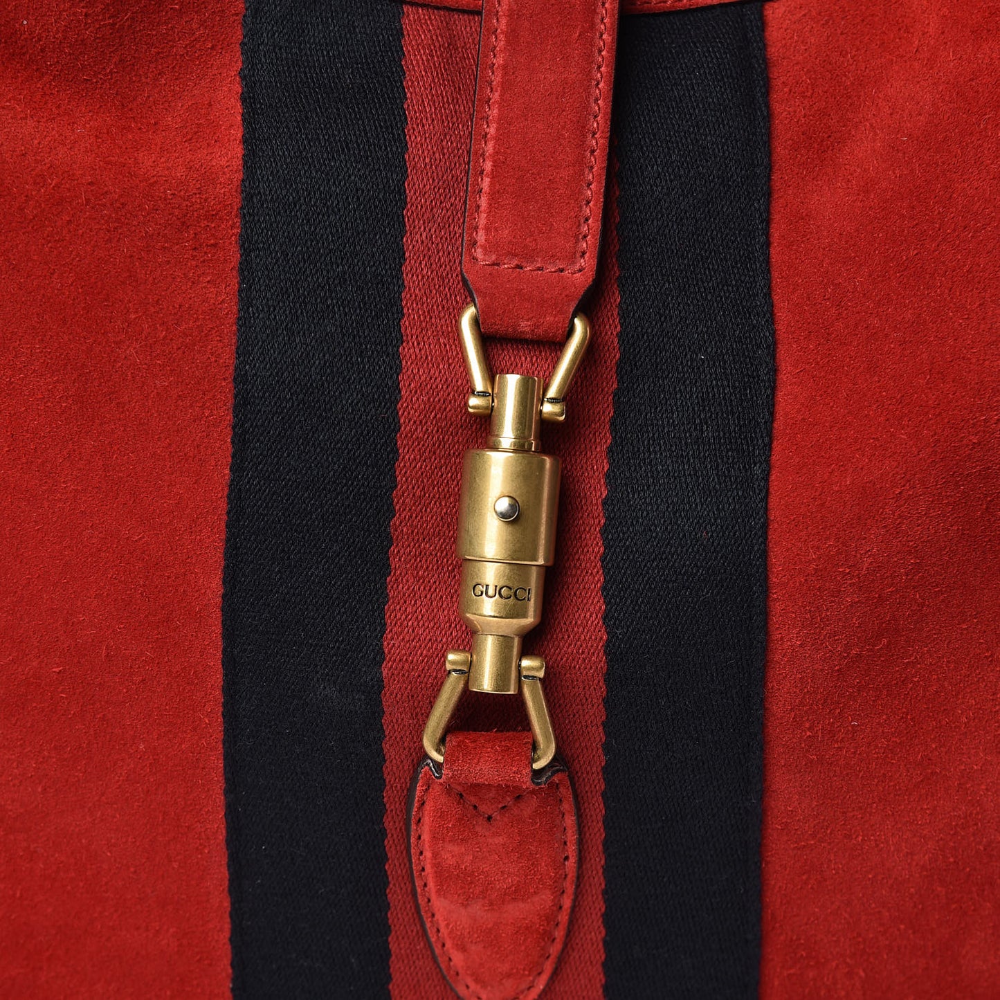 Soft Suede Web Large Jackie Hobo Red
