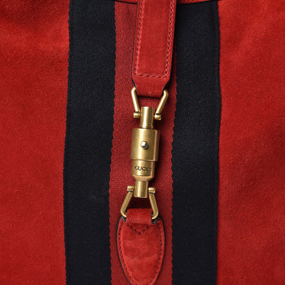 Gucci Soft Suede Web Large Jackie Hobo Red 10 of 19
