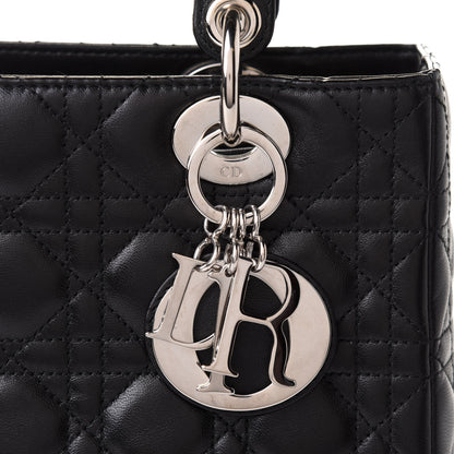 Christian Dior Lambskin Cannage Medium Lady Dior Black 10 of 10