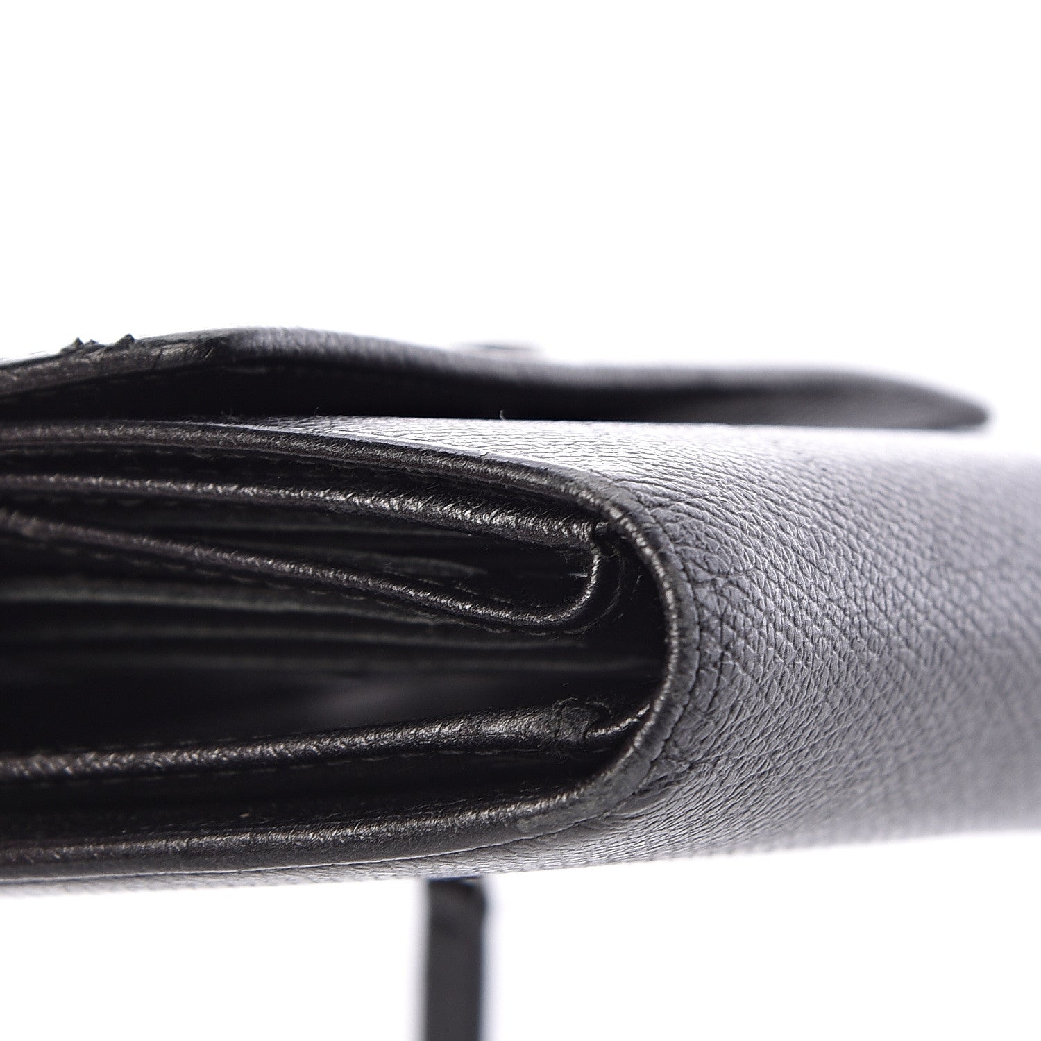 Chanel Grained Calfskin CC Button Flap Wallet Black 9 of 13