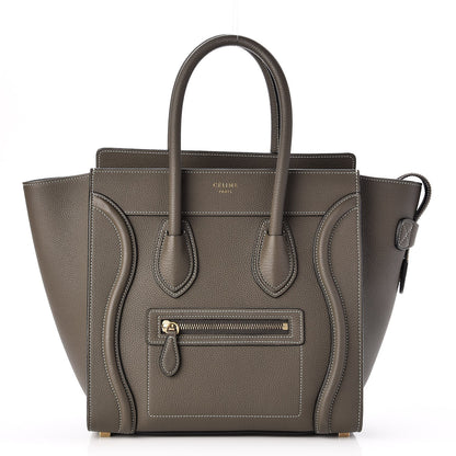 Celine Drummed Calfskin Micro Luggage Souris 1 of 7