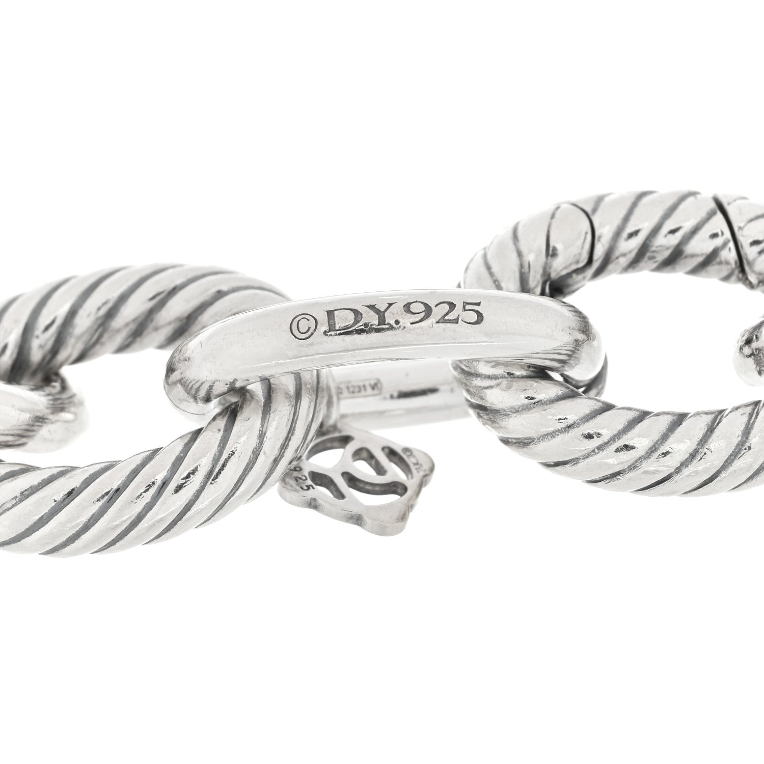 David Yurman Sterling Silver 18K Yellow Gold 17mm Extra Large Oval Link Bracelet 3 of 3