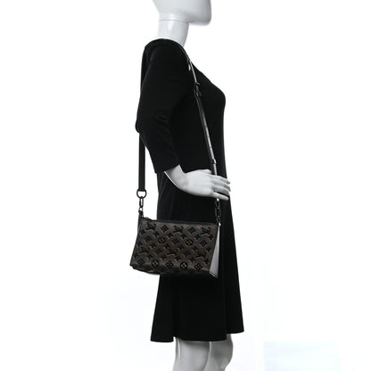 Louis Vuitton Monogram Tuffetage Triangle Messenger Black 2 of 7