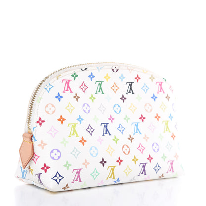 Louis Vuitton Monogram Multicolor Cosmetic Pouch White Litchi 3 of 10
