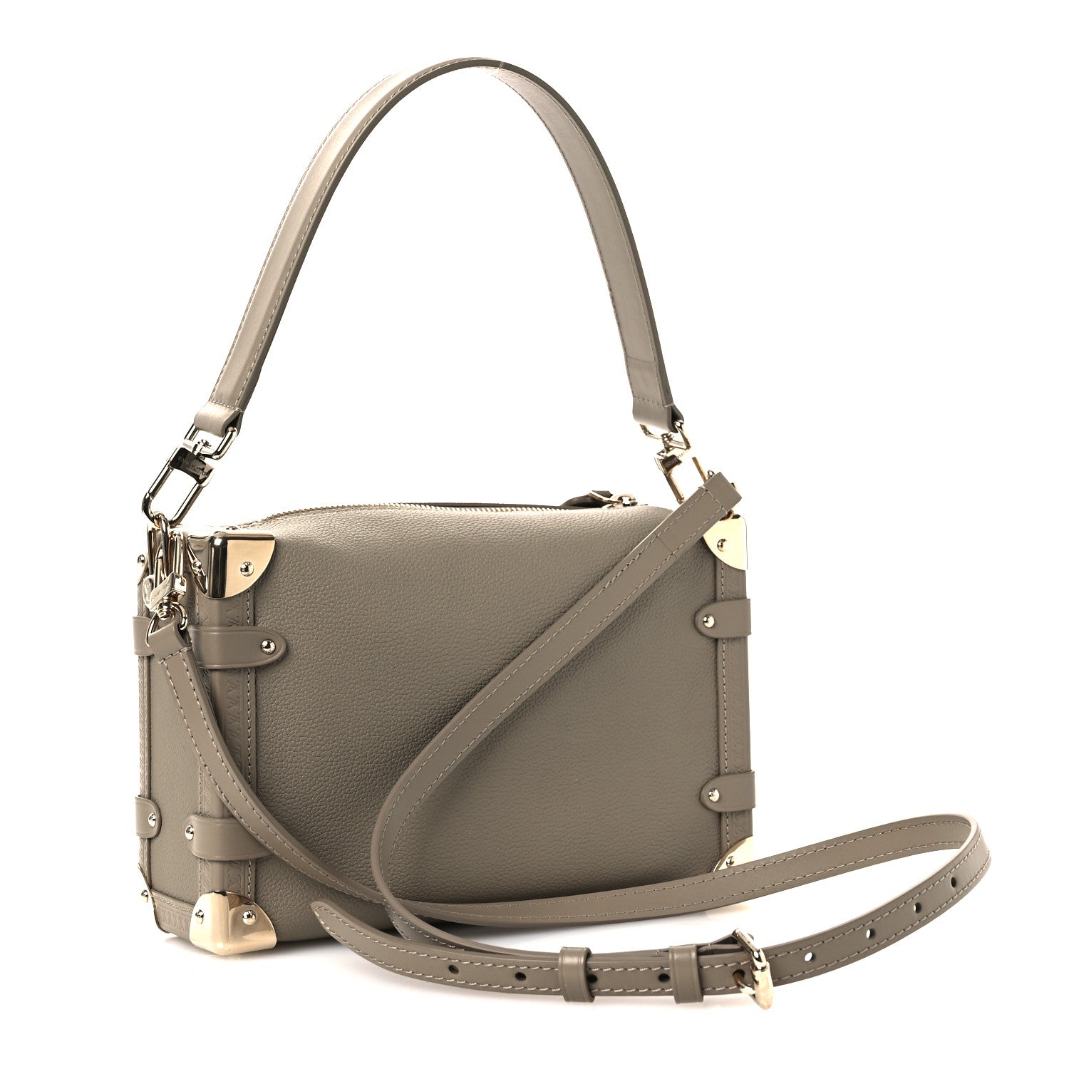 Louis Vuitton Calfskin Side Trunk MM Taupe 3 of 10
