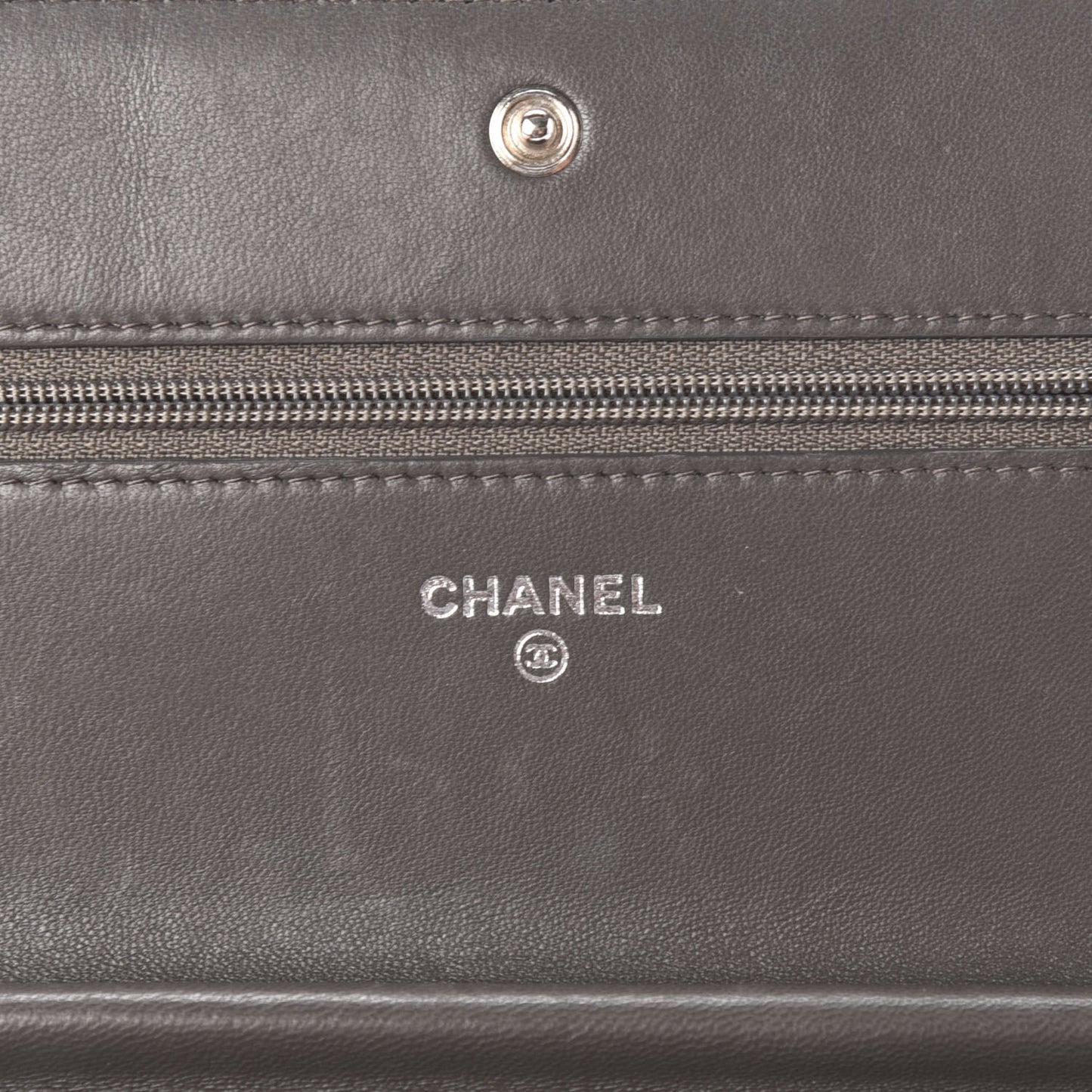 Lambskin Quilted Boy Wallet On Chain WOC Grey