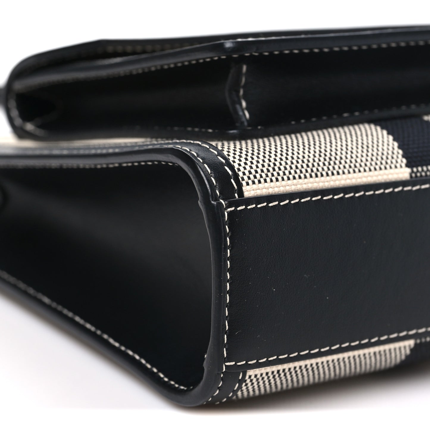 Smooth Calfskin Archive Canvas Check Mini Pocket Bag Butter Beige Black Butter Beige Black