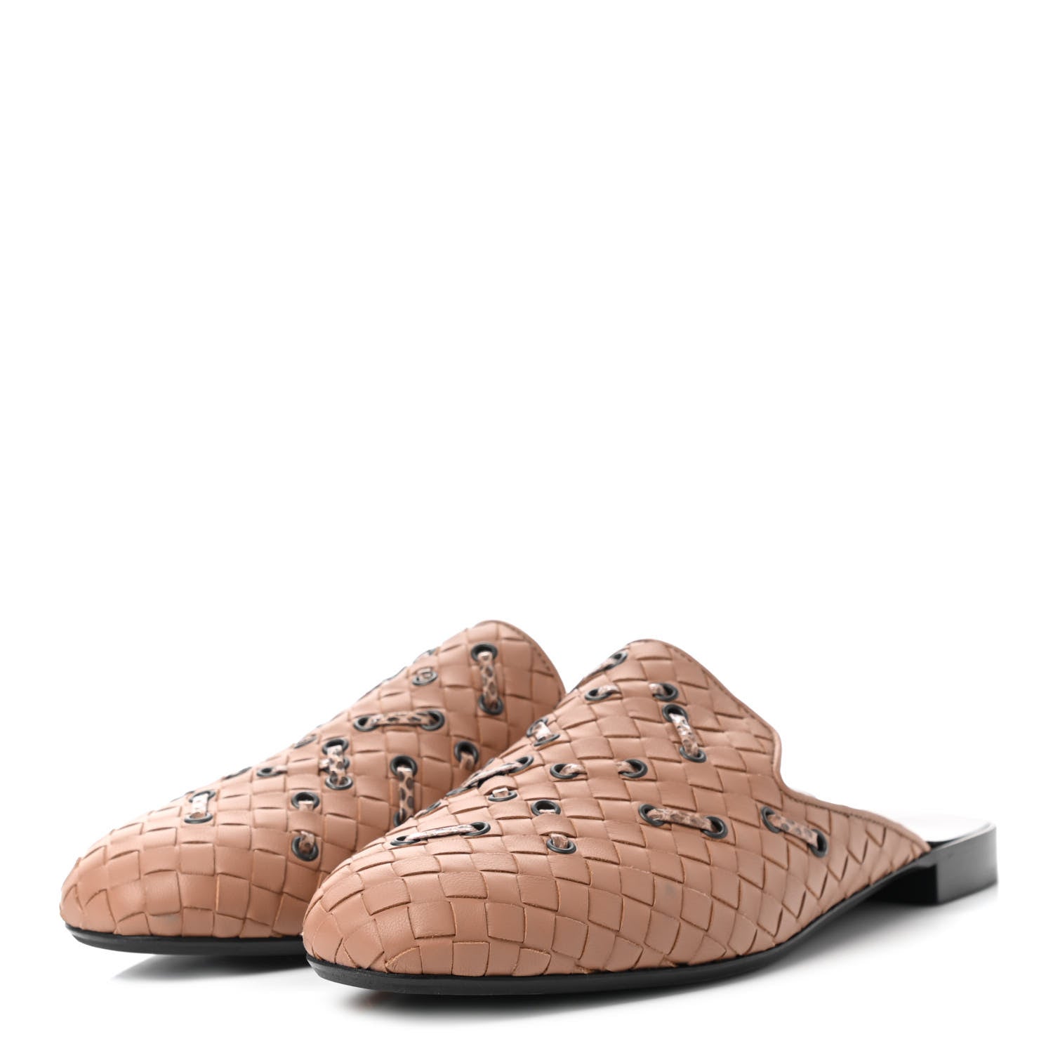 Bottega Veneta Nappa Ayers Intrecciato Flat Mules 38.5 Dahlia 3 of 7