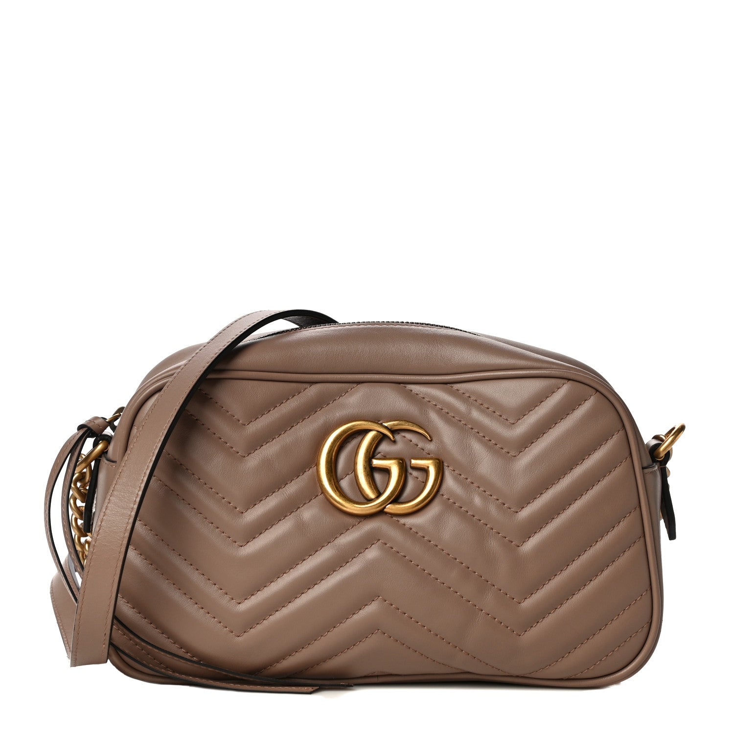 Gucci Calfskin Matelasse Small GG Marmont Chain Shoulder Bag Porcelain Rose 1 of 12