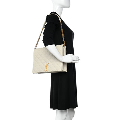 Saint Laurent Lambskin Quilted Large Becky Chain Bag Crema Soft 2 of 11