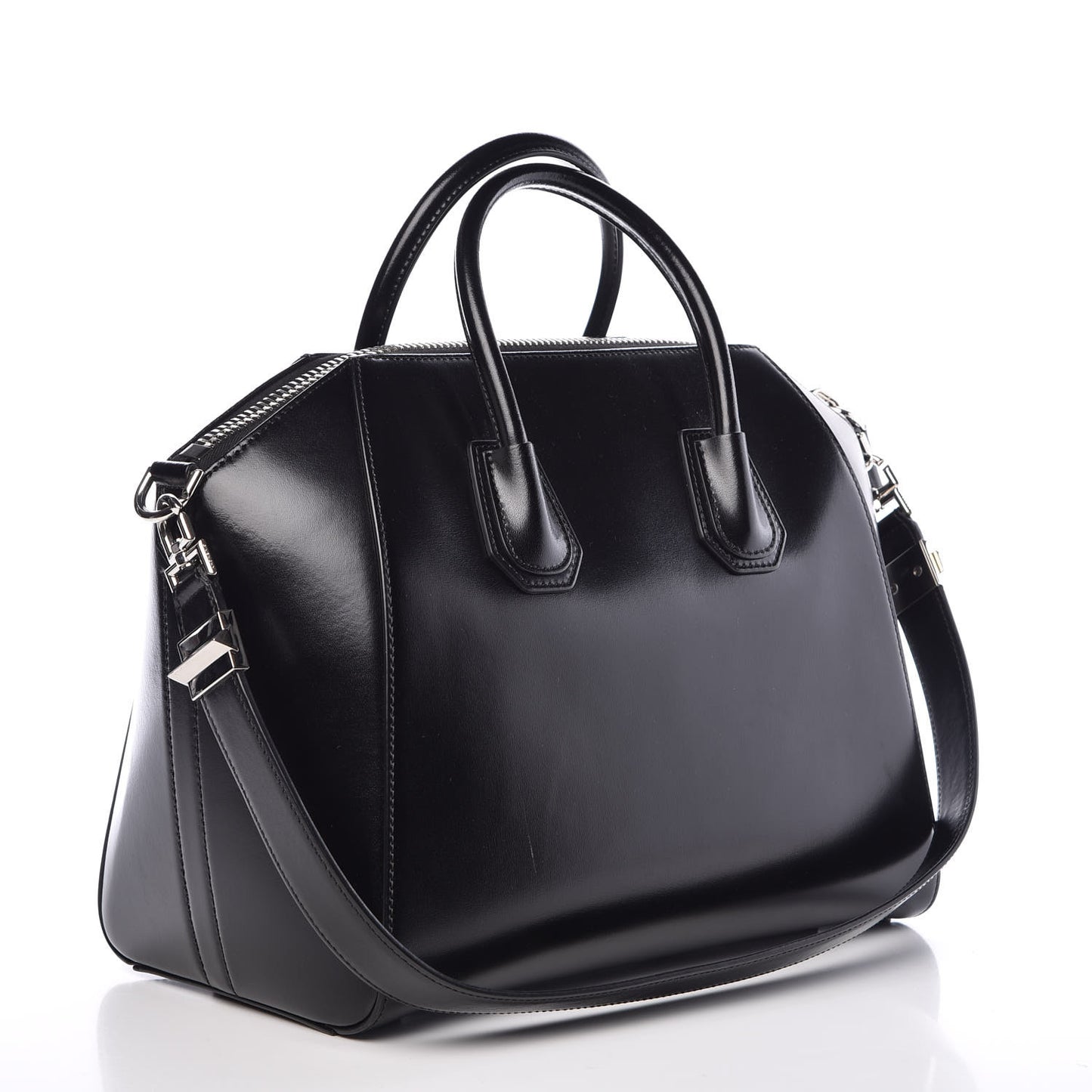 Shiny Lord Calfskin Medium Antigona Black
