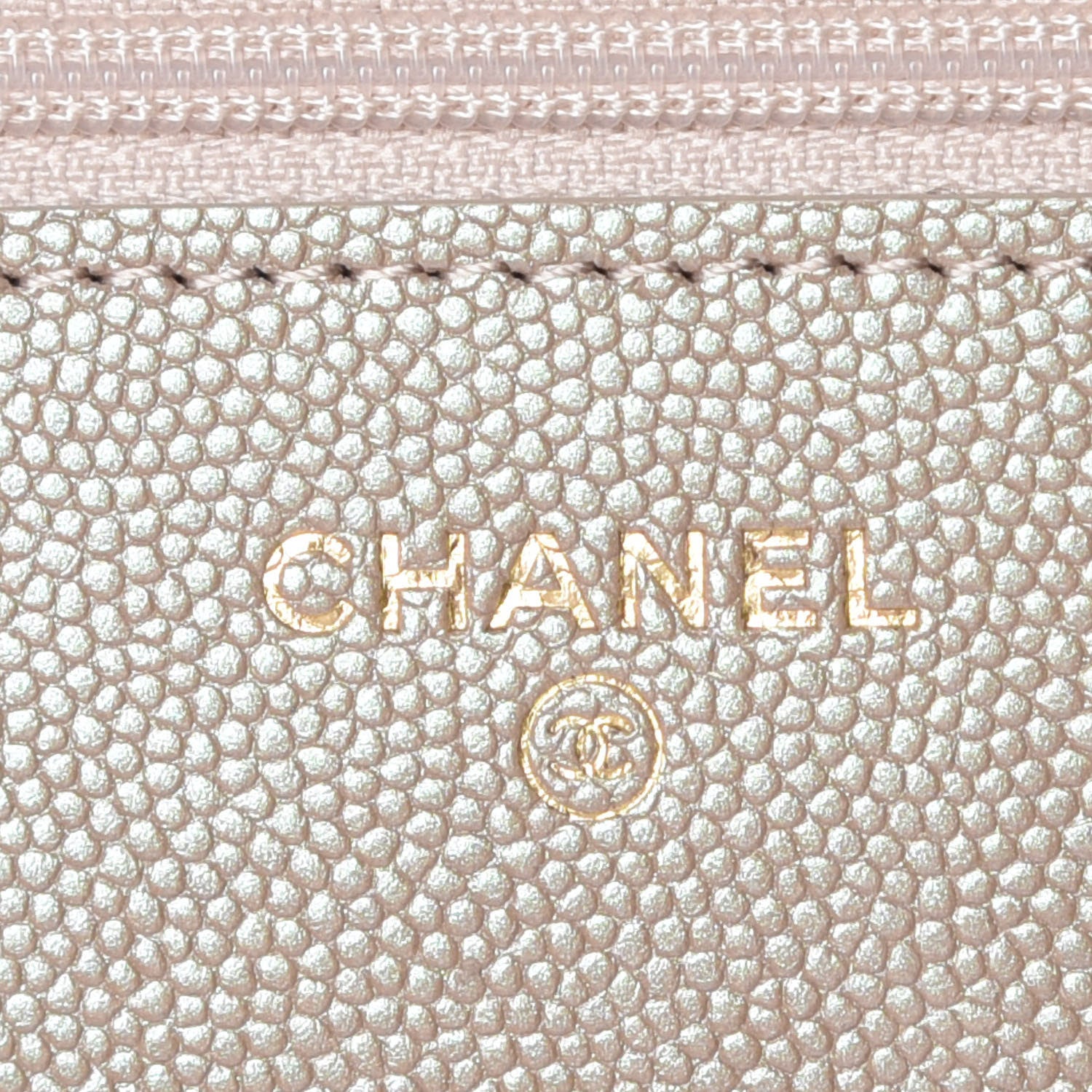 Chanel Iridescent Caviar Quilted Wallet On Chain WOC Beige 8 of 10